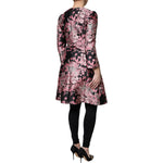 Dolce & Gabbana Pink Black Floral Brocade Trenchcoat Jacket
