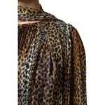 Dolce & Gabbana Brown Leopard Print Scarf Collared Chiffon Dress DR81635-38