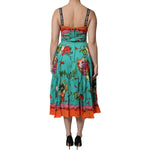Dolce & Gabbana Multicolor Printed Silk Sleeveless Midi Dress