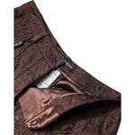 Dolce & Gabbana Brown Floral Brocade Mid Waist Mini Short SKI2078-36