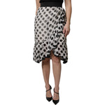 Dolce & Gabbana White Black Polka Dots Knee Length Skirt