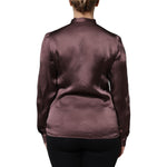 Dolce & Gabbana Brown Ascot Collar Long Sleeve Blouse Top TSH878632-42