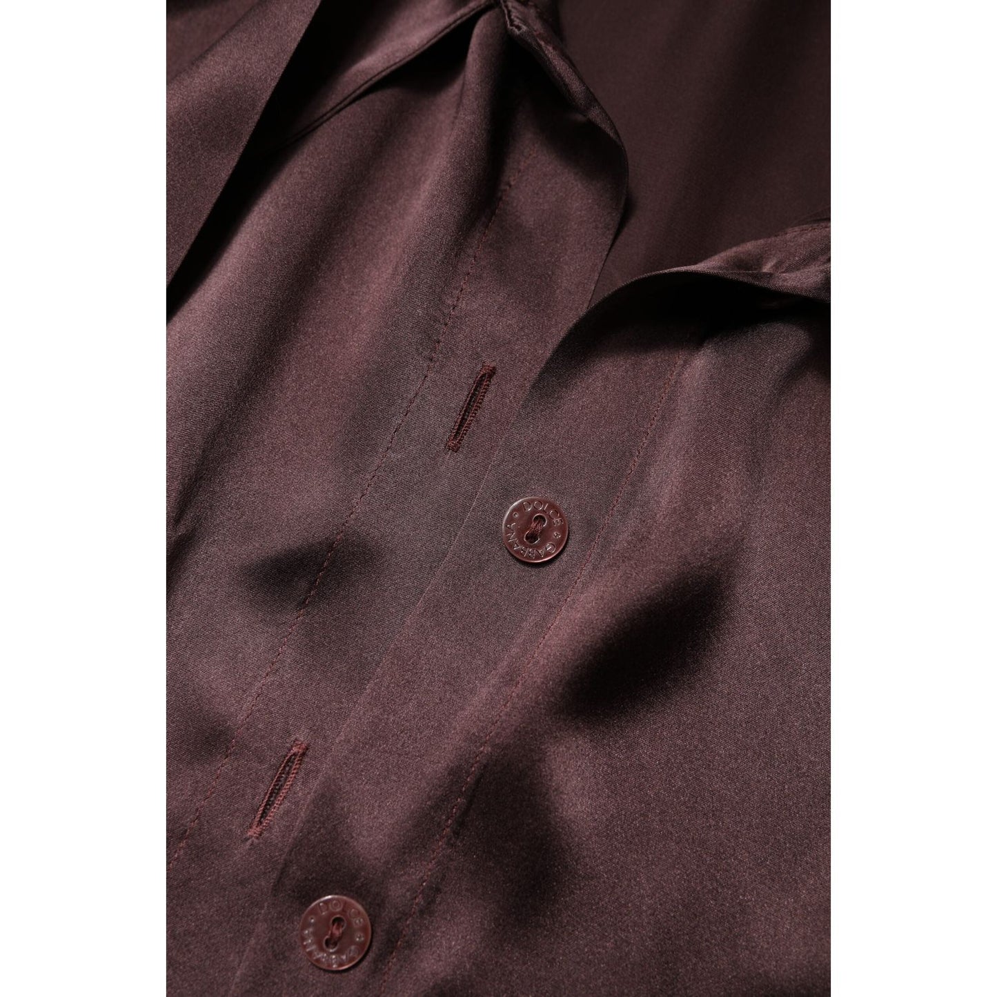 Dolce & Gabbana Brown Ascot Collar Long Sleeve Blouse Top TSH878632-42