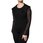 Dolce & Gabbana Black Silk Sheer Long Sleeves Blouse Top