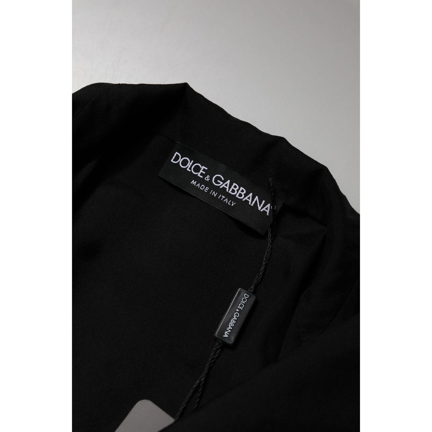 Dolce & Gabbana Black Silk Sheer Long Sleeves Blouse Top