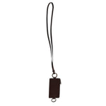 Dolce & Gabbana Brown Calf Leather Lanyard Logo Card Holder Wallet