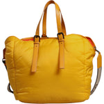 Dolce & Gabbana Yellow Orange Nylon Logo Plaque Hand Shoulder Duffle Bag