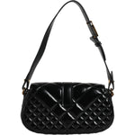 Versace Black Calf Leather Quilted Shoulder Strap Bag