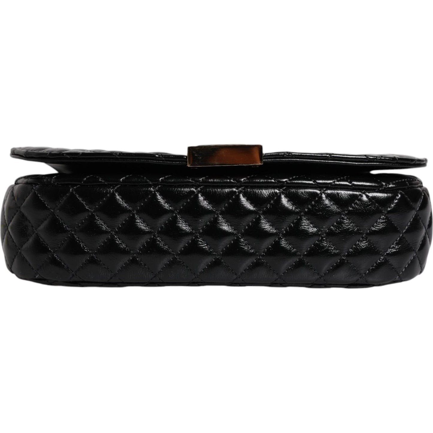 Versace Black Calf Leather Quilted Shoulder Strap Bag