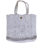 Dolce & Gabbana White Cordonetto Lace Beatrice Tote Shopping Bag
