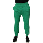 Dsquared² Green Cotton Elastic Waist Men Casual Pants