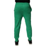 Dsquared² Green Cotton Elastic Waist Men Casual Pants