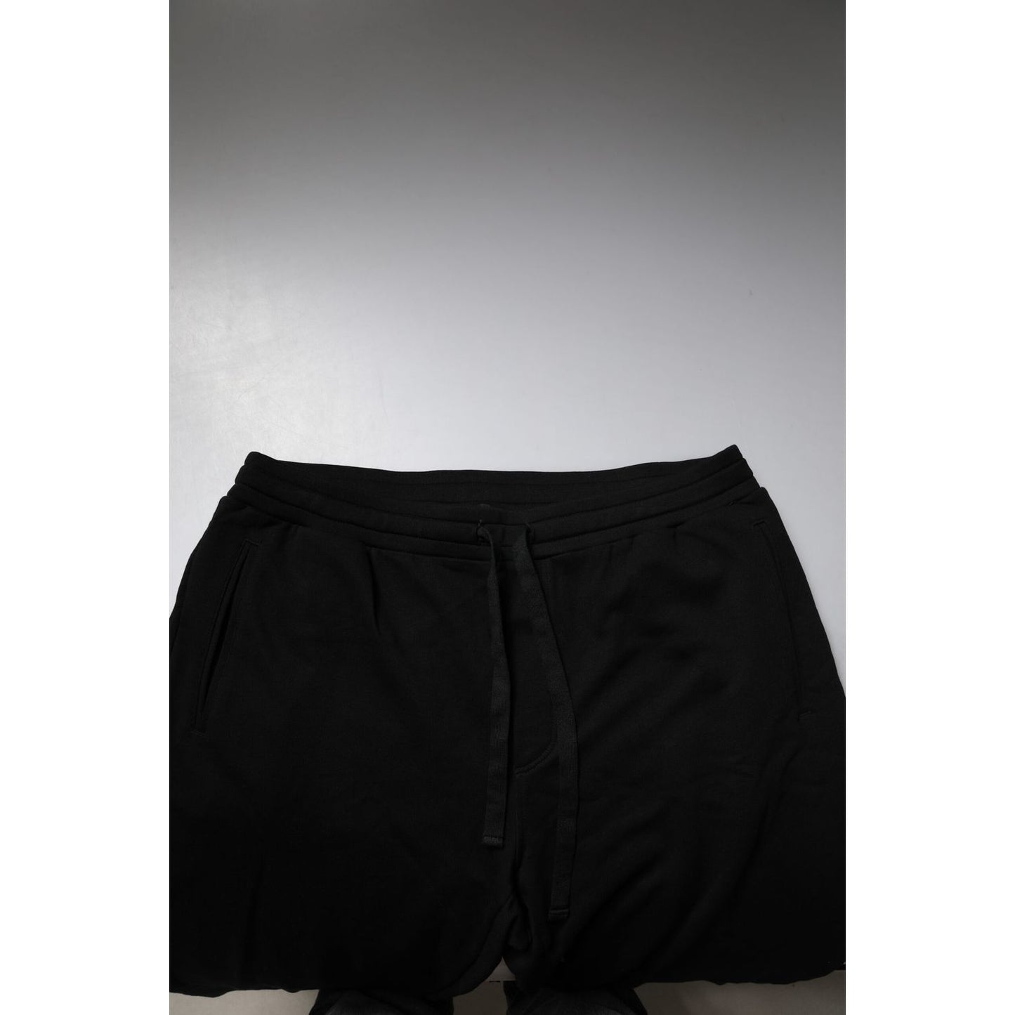 Dolce & Gabbana Black Cotton Crown Logo Jogger Pants