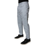 Dolce & Gabbana Light Blue Cotton Cargo Tapered Pants