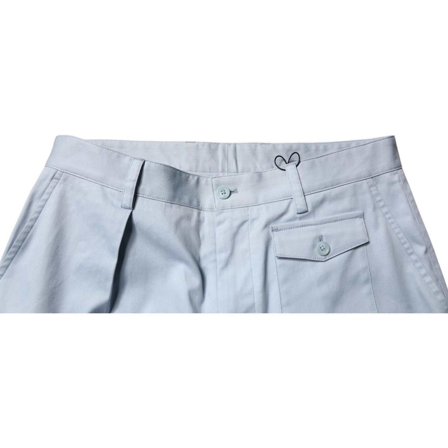 Dolce & Gabbana Light Blue Cotton Cargo Tapered Pants
