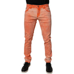 Dolce & Gabbana Orange Tie Dye Cotton Skinny Men Denim Jeans
