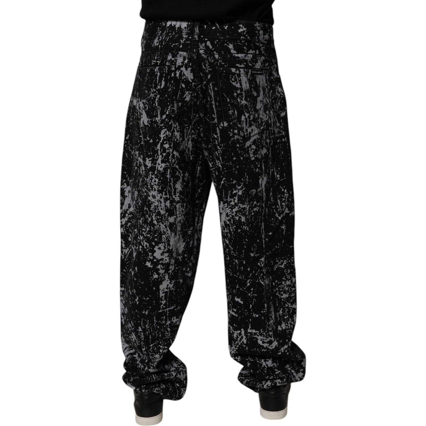 Dolce & Gabbana Black Tie Dye Cotton Straight Men Denim Jeans