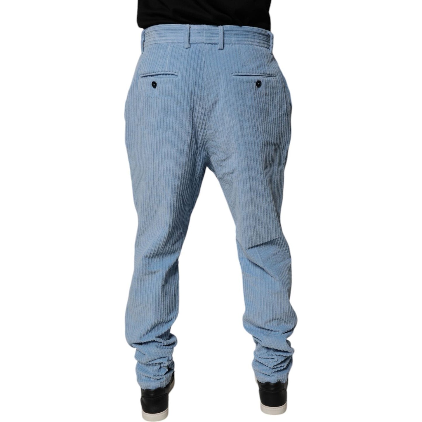Dolce & Gabbana Light Blue Corduroy Cotton Skinny Denim Jeans