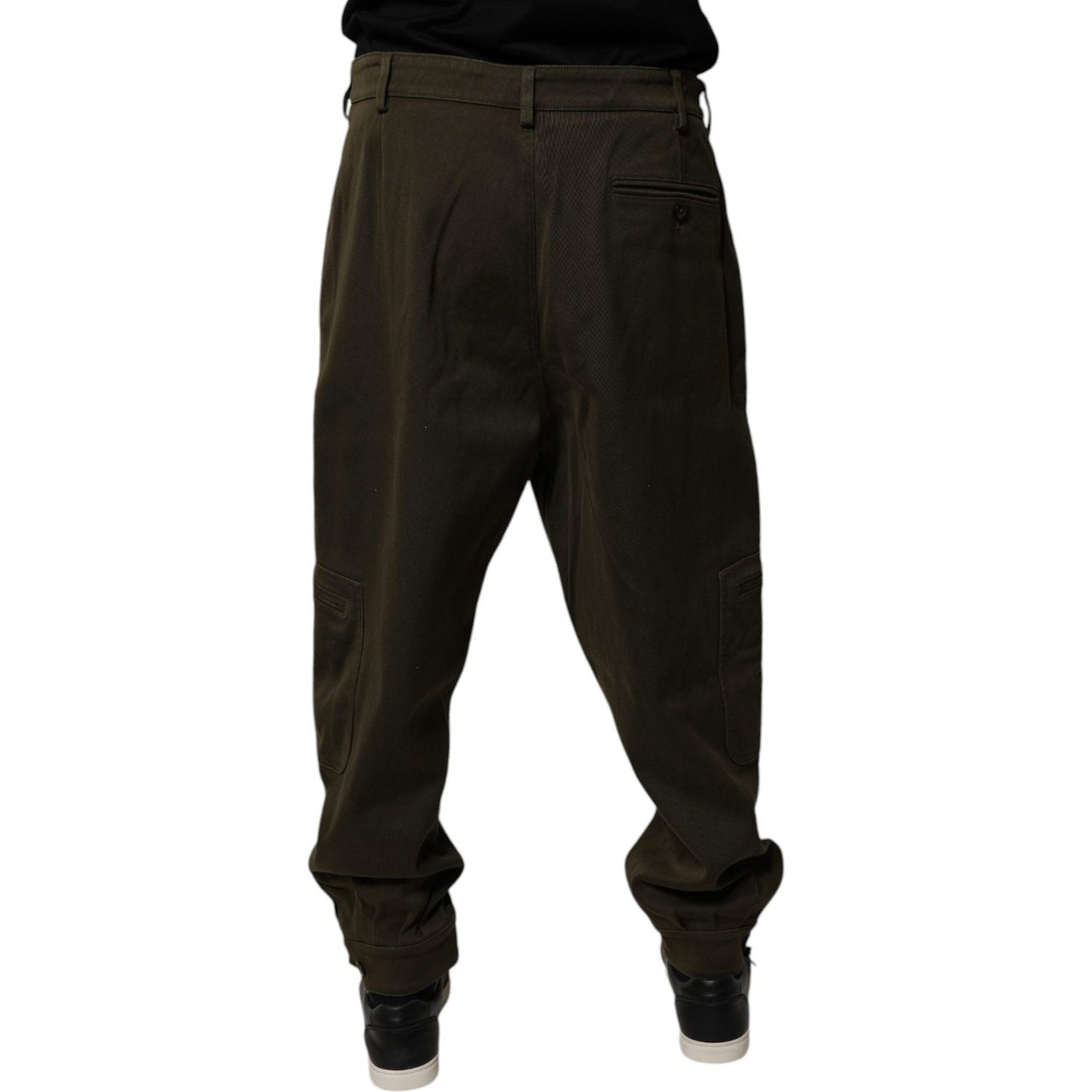 Dolce & Gabbana Dark Brown Cotton Jogger Cargo Pants