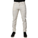 Dolce & Gabbana Off White Cotton Stretch Skinny Denim Jeans