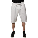 Dolce & Gabbana White Cotton Sweatshorts Men Bermuda Shorts