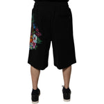 Dolce & Gabbana Black Cotton Logo Floral Print Bermuda Shorts PAN75733-46