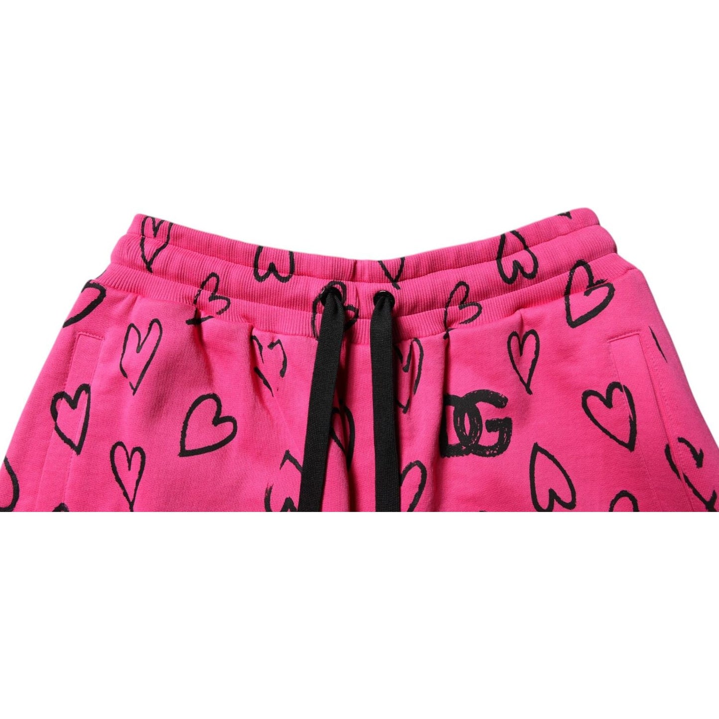 Dolce & Gabbana Pink Cotton Heart Print Bermuda Shorts