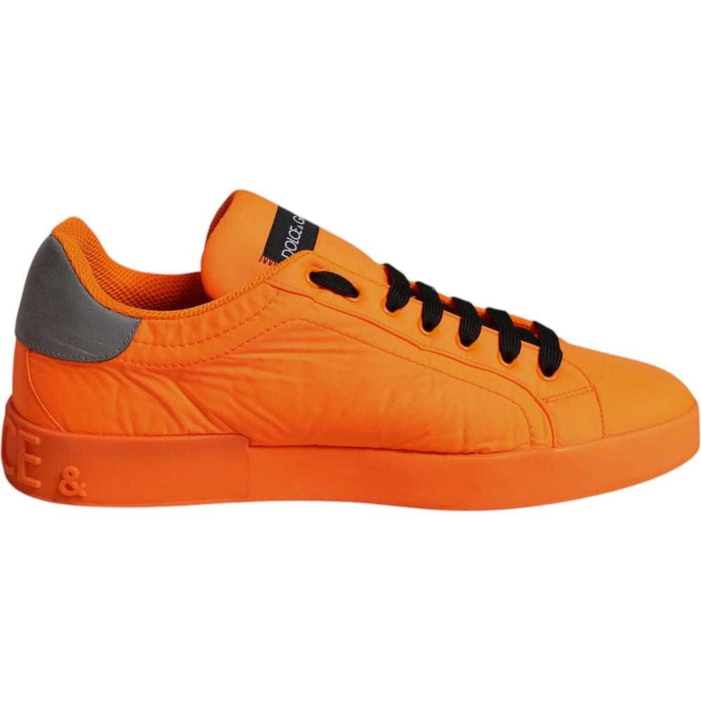 Dolce & Gabbana Orange Portofino Logo Tape Men Sneakers Shoes