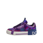 Dolce & Gabbana Purple Leather DG Logo Low Top Sneakers Shoes