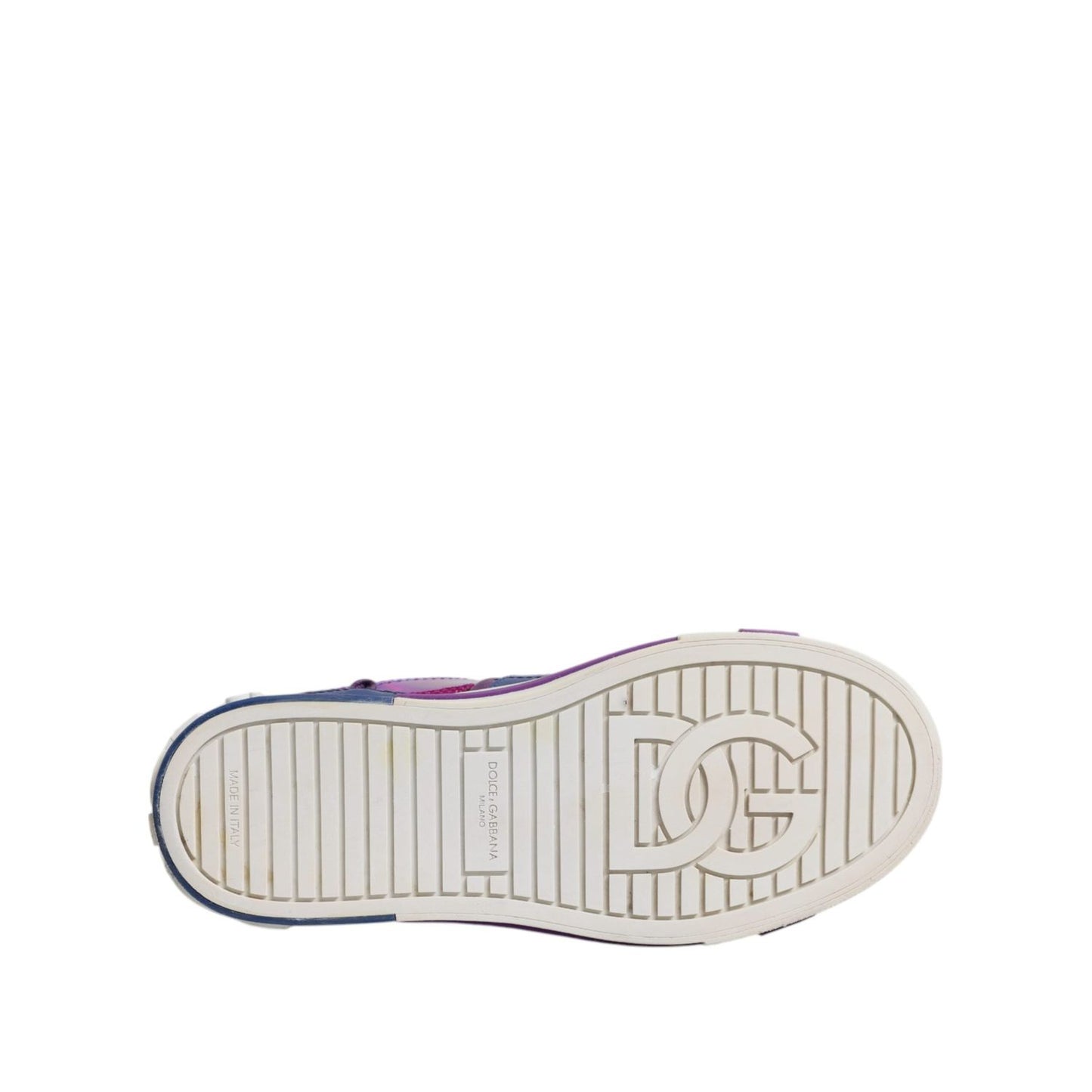 Dolce & Gabbana Purple Leather DG Logo Low Top Sneakers Shoes