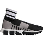 Dolce & Gabbana Black Gray Sorrento Socks Women Sneakers Shoes