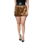 Dolce & Gabbana Metallic Gold High Waist Women Hotpants Short