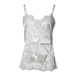 Dolce & Gabbana Top White Satin Lace Tank Lingerie Underwear