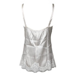 Dolce & Gabbana Top White Satin Lace Tank Lingerie Underwear