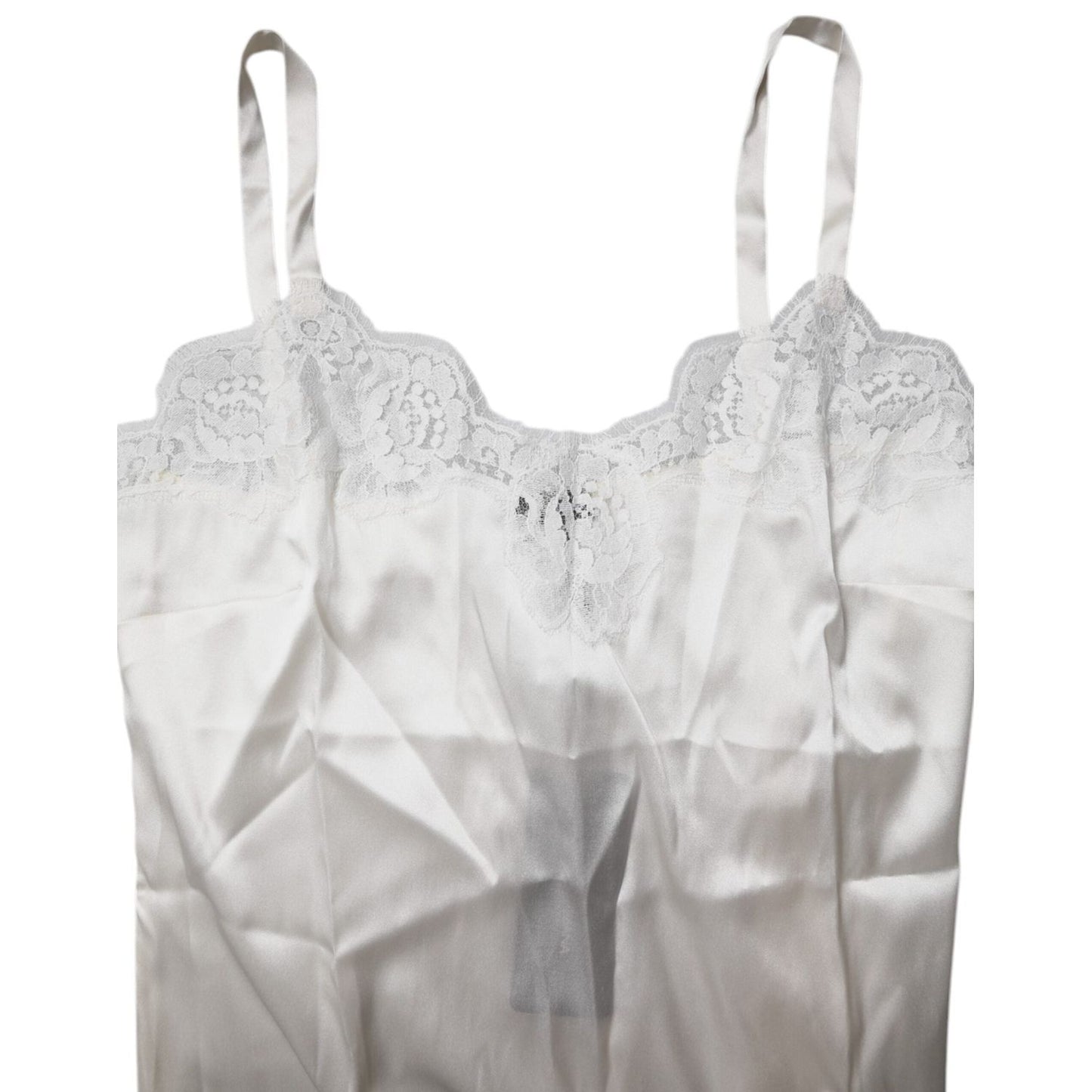 Dolce & Gabbana Top White Satin Lace Tank Lingerie Underwear