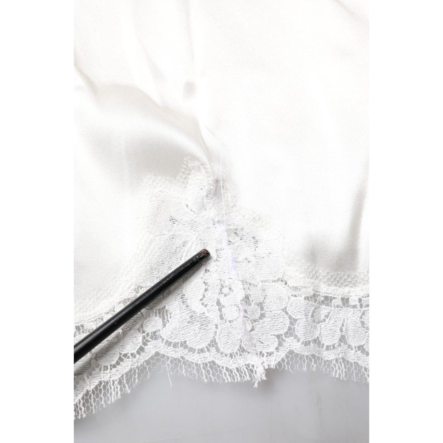 Dolce & Gabbana Top White Satin Lace Tank Lingerie Underwear