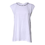 Dolce & Gabbana White Cotton Sleeveless Printed Tank T-shirt