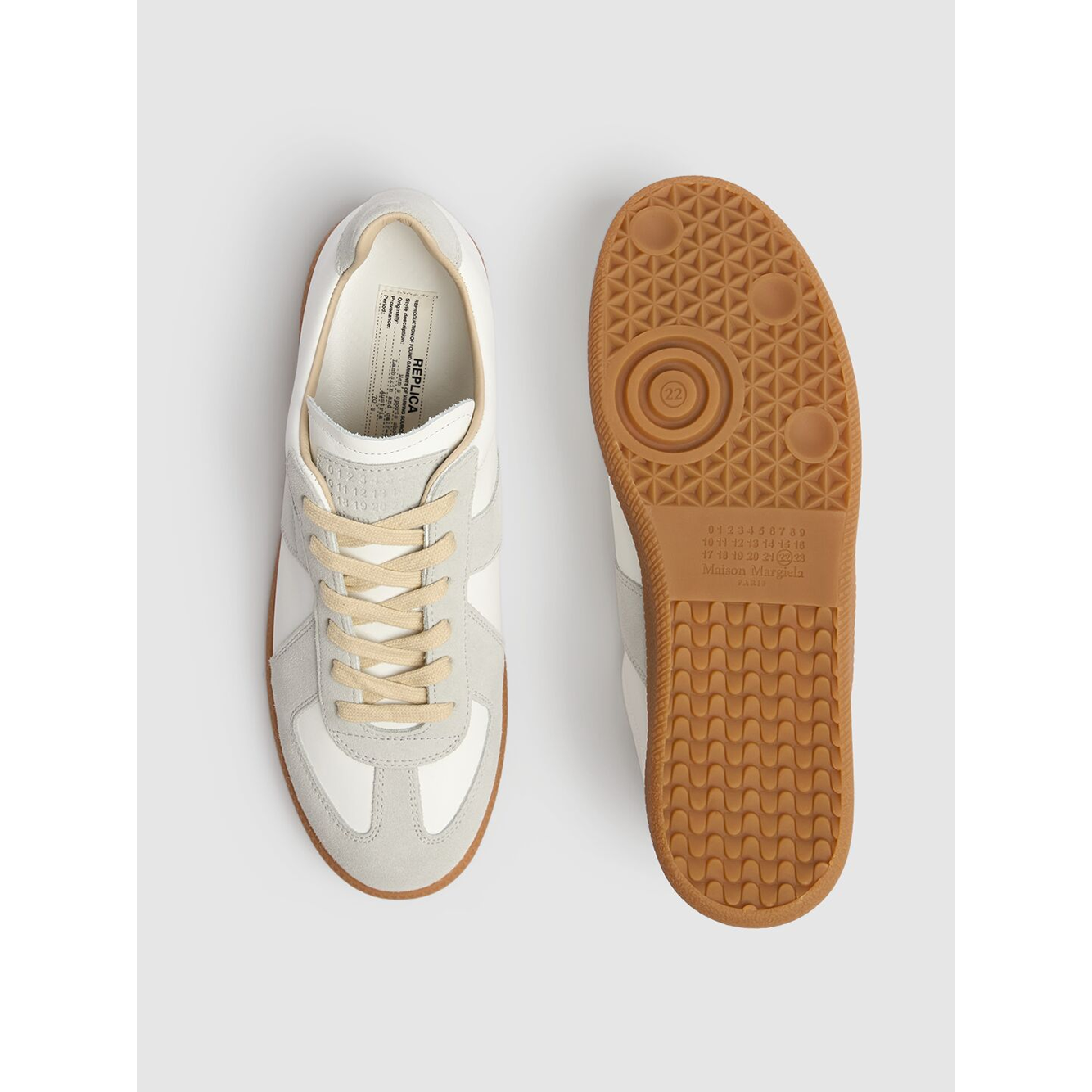 Maison Margiela Low Leather And Suede Sneakers