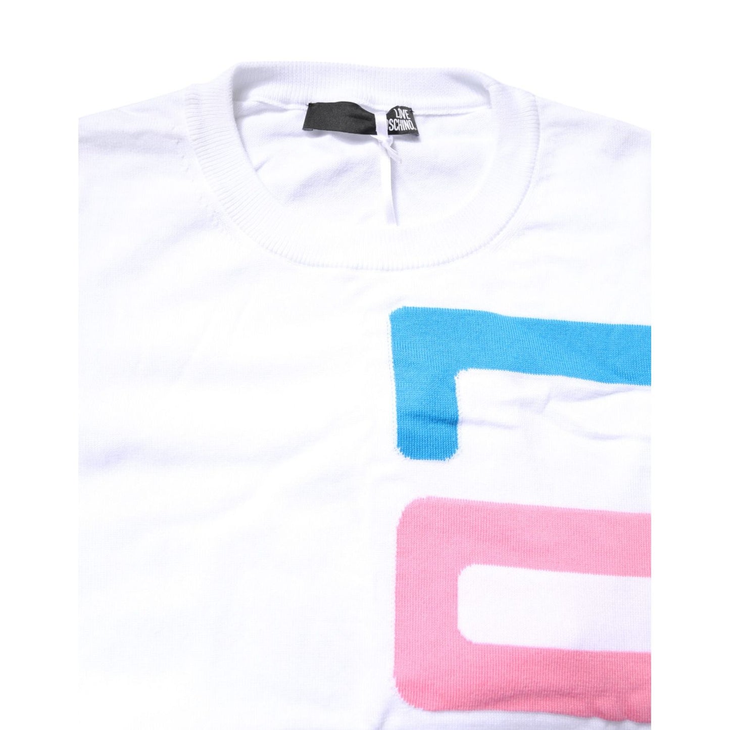 Love Moschino White Graphic Print Cotton Long Sleeves T-shirt