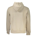 Calvin Klein Beige Fleece Hooded Sweatshirt with Logo Embroidery CA-27223-XXL