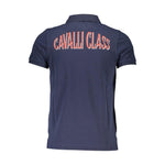 Cavalli Class Blue Cotton Men Polo Shirt