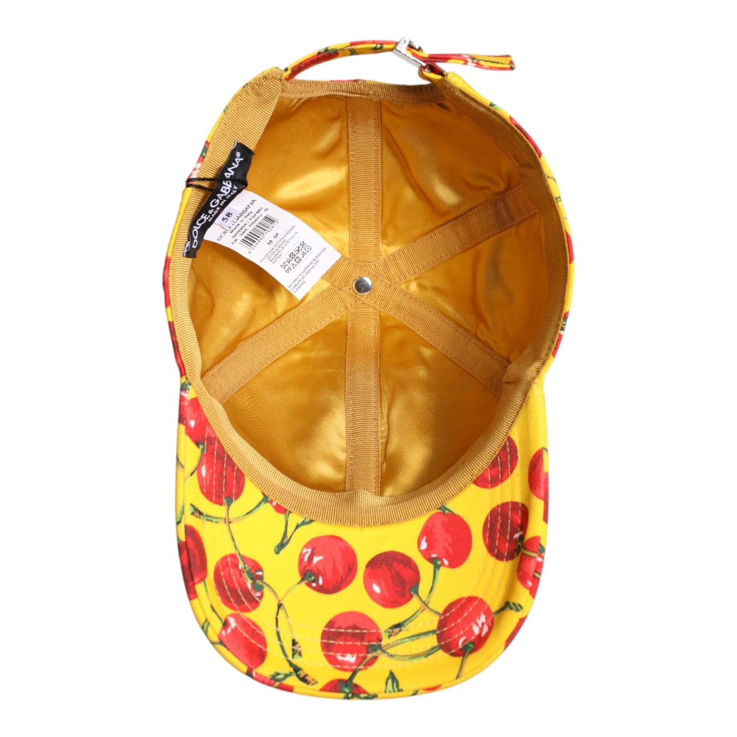 Dolce & Gabbana Yellow Cotton Printed 6 Panels Baseball Cap HAT9833-58