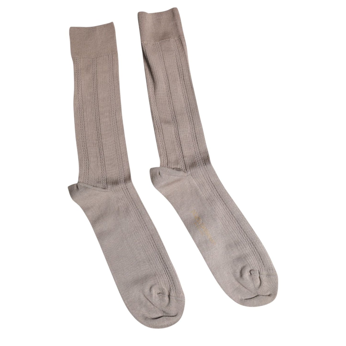 Dolce & Gabbana Brown Cotton Stretch Logo Over Calf Socks SCS2230-L