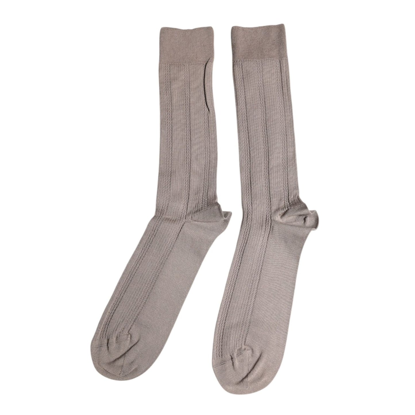 Dolce & Gabbana Brown Cotton Stretch Logo Over Calf Socks SCS2230-L