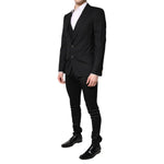 Dolce & Gabbana Black Single Breasted Formal Blazer with Vest