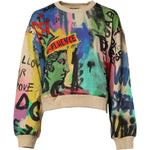 Dolce & Gabbana Multicolor Print Cotton Pullover Sweater
