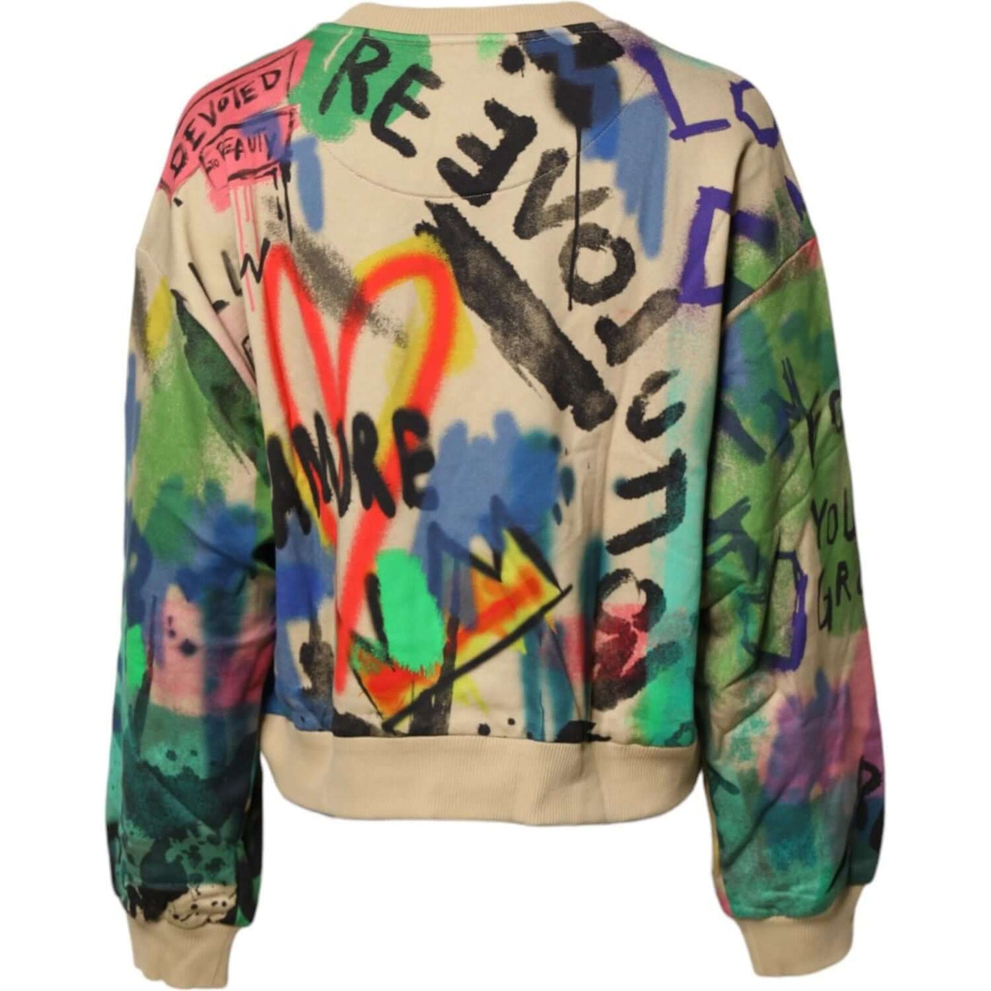 Dolce & Gabbana Multicolor Print Cotton Pullover Sweater