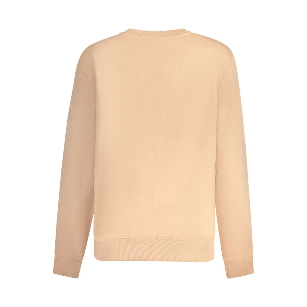 Back view of Calvin Klein Pink Cotton Women Sweater showcasing its casual design and muted pink color suitable for transitional seasons.