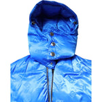 Dolce & Gabbana Blue Logo Full Zip Hooded Quilted Jacket