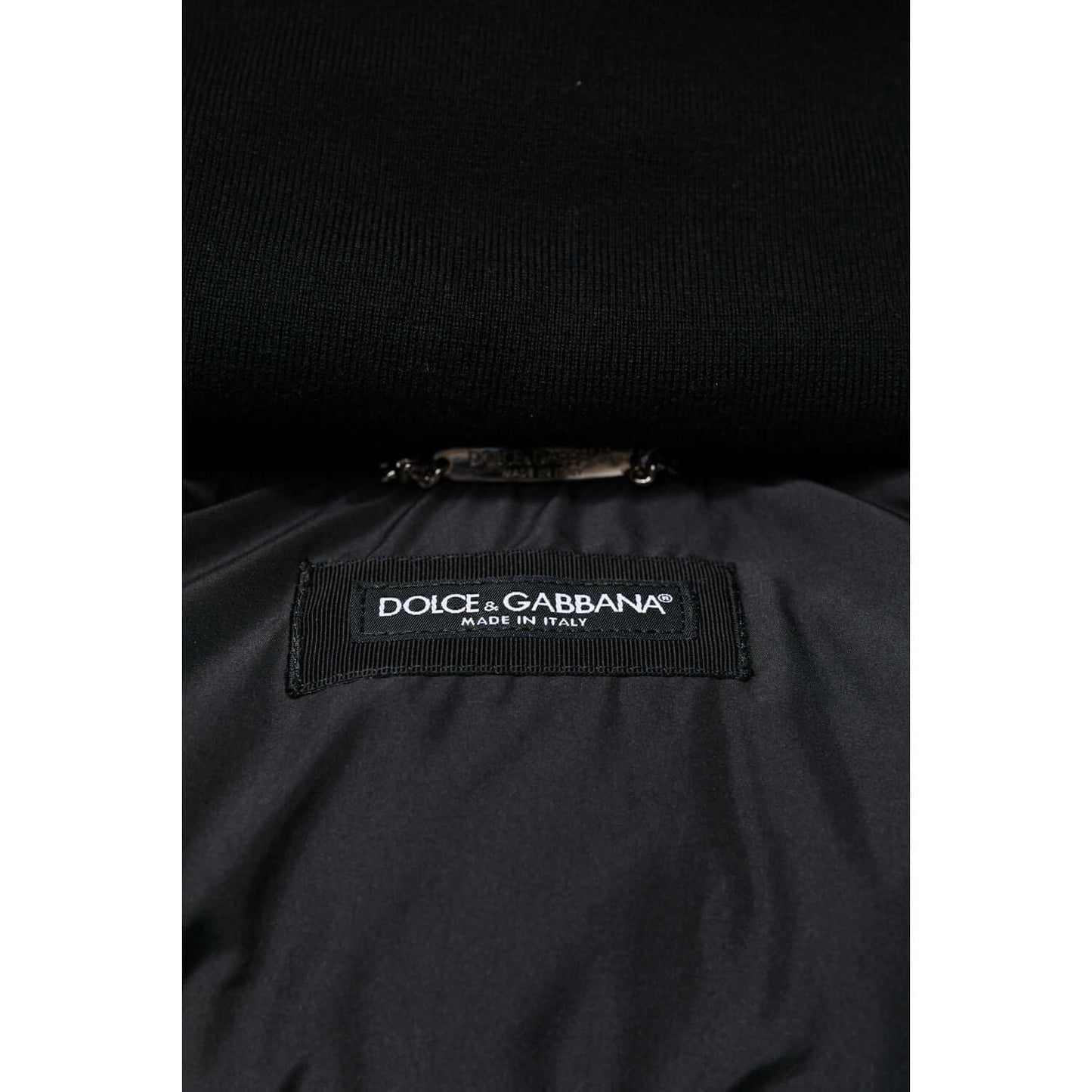 Dolce & Gabbana Blue Logo Full Zip Hooded Quilted Jacket